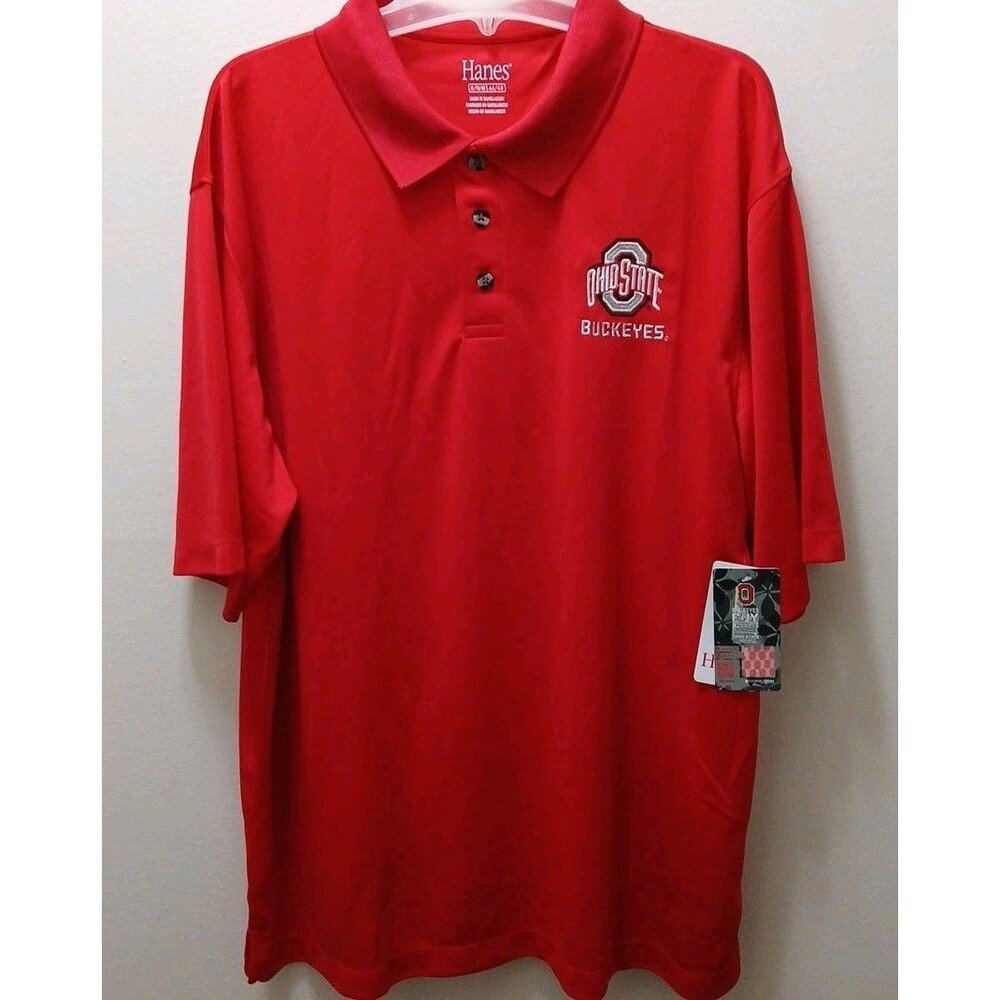 Ohio State Shirts Mens M Red Short Sleeve Polo Embroidered Logo Buckeyes